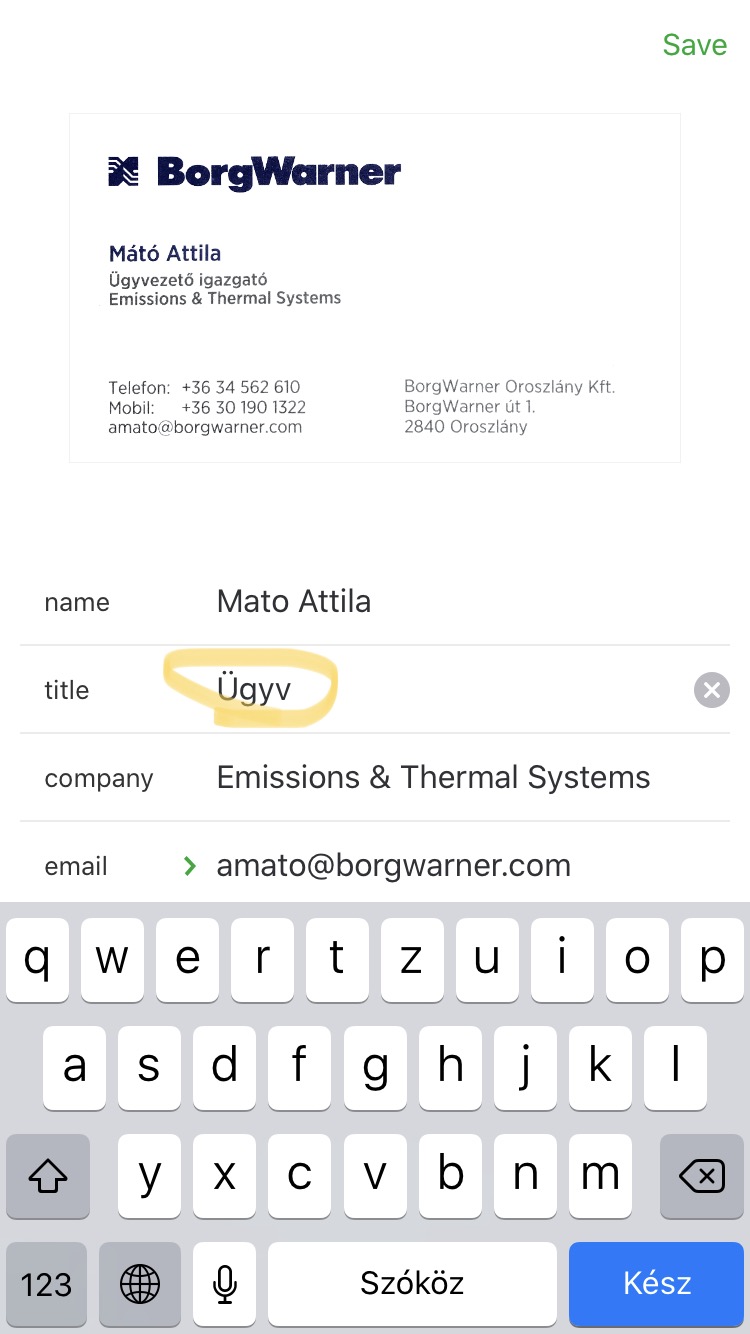 Evernote névjegy